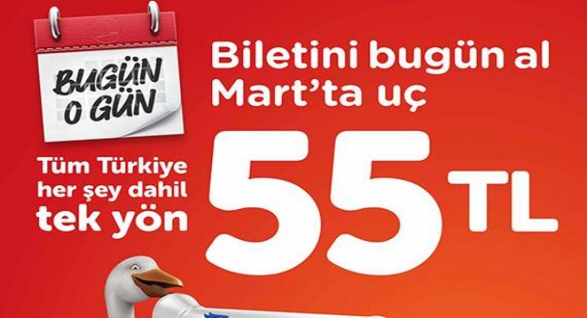 THY İLE TÜM İÇ HAT UÇUŞLARI 55 TL